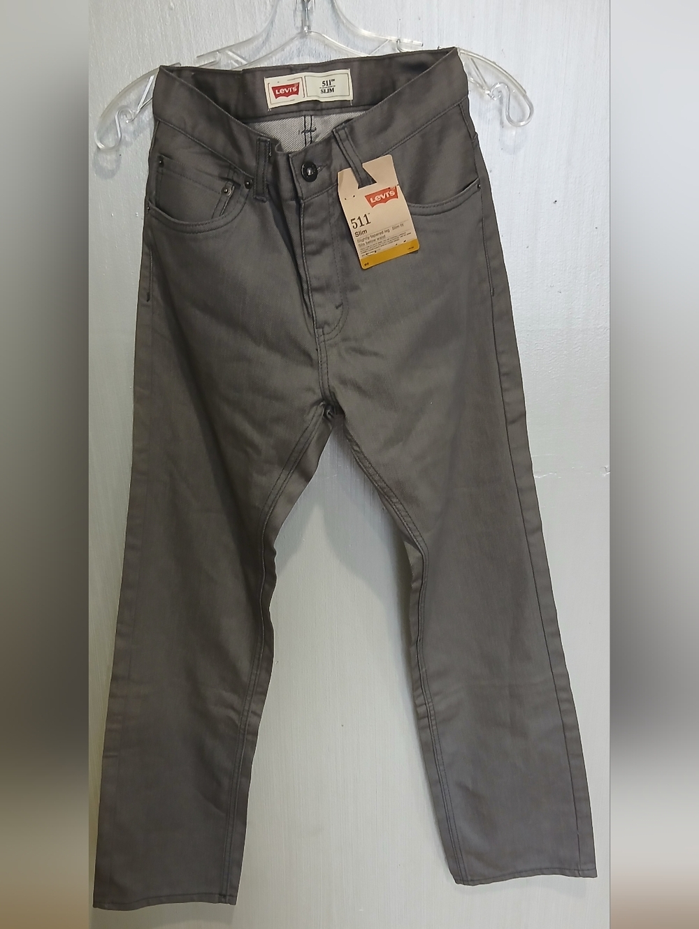 Levi's 511 Slim Fit Men's Jeans - Gray Tapered Leg Sits Below Waist